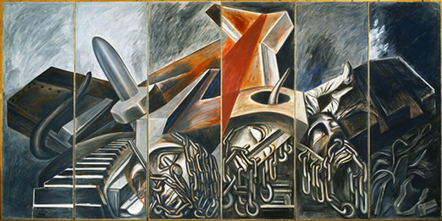 Dive Bomber and The Tank by Jose Clemente Orozco