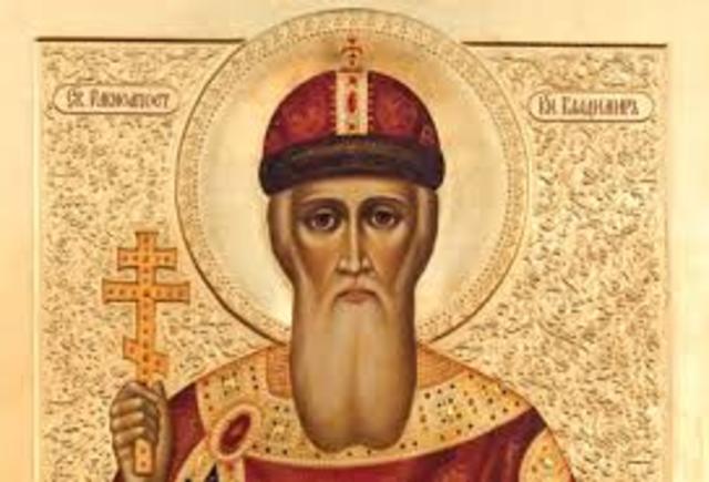 Vladimir of Kiev converted to Byzantine Christianity