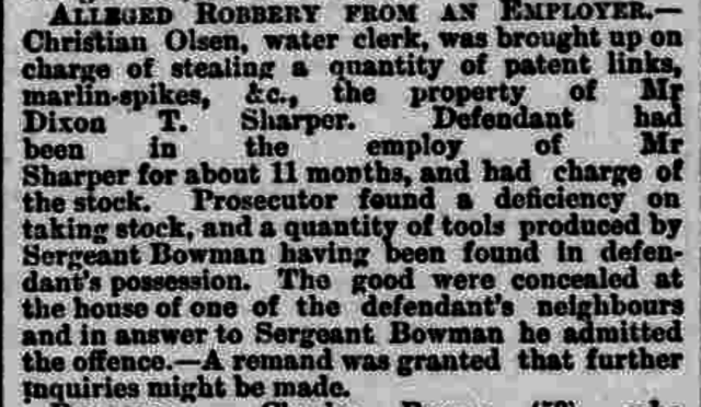 Christian Olesen robs the store where he is employed