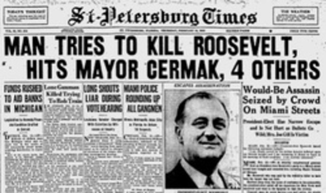 Assasination attempt on FDR