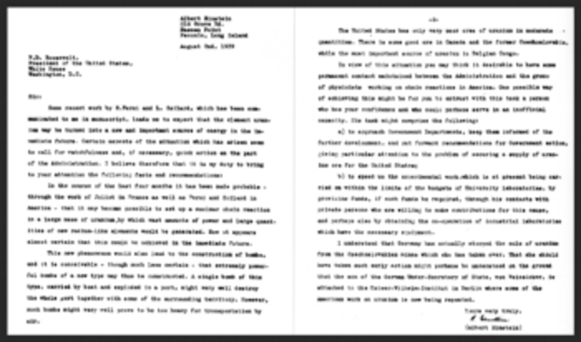einstein’s letter to FDR, “the manhattan project”