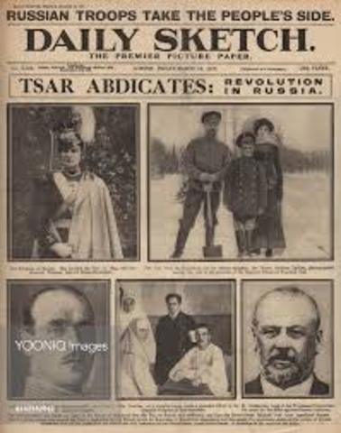 Russian Czar Nicholas 2nd Abdicates
