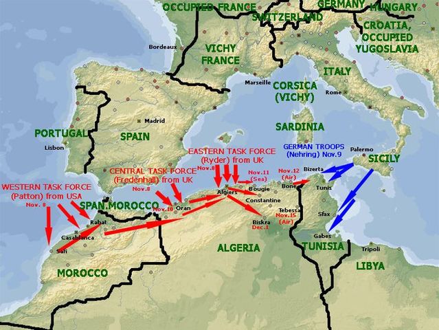 Operation Torch, the Allied invasion of North Africa begins