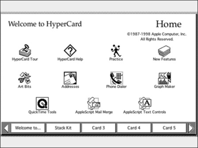 Apple desenvolve o Hypercard