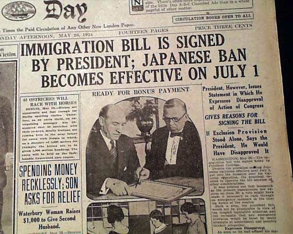 The National Origins Act was passed.