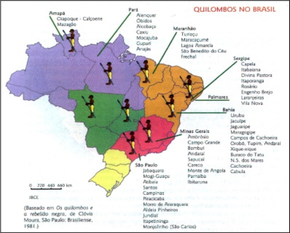 A formação de quilombos.