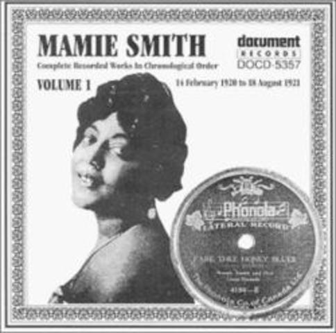 Mamie Smith records "Crazy Blues"