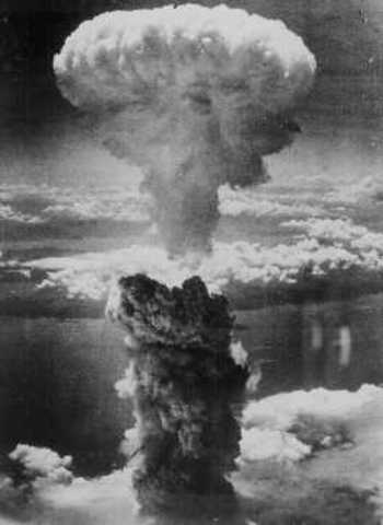 The first atomic bomb is dropped by  The United States on  Hiroshima killing 78,000 citizens