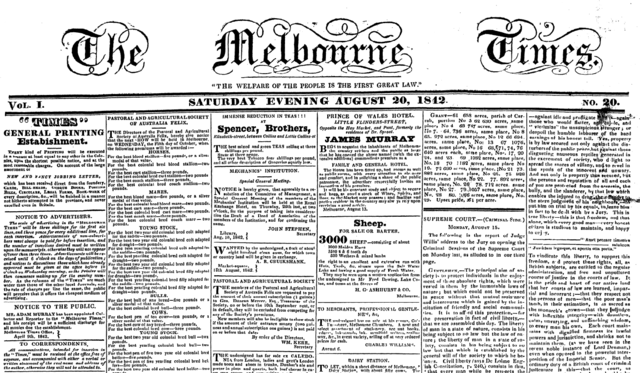 Melbourne declared a town.