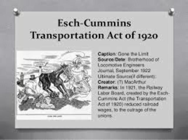 Esch Cummins Transportation Act