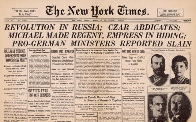 Russian Czar Nicholas II abdicates