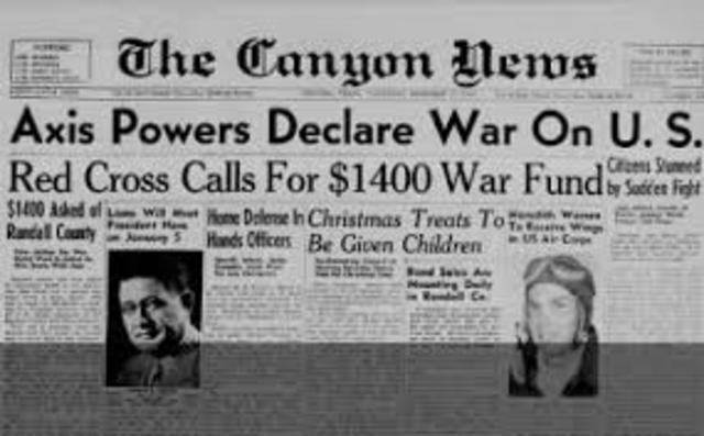 Germany declared war on the US. The US declared war on Japan and Germany