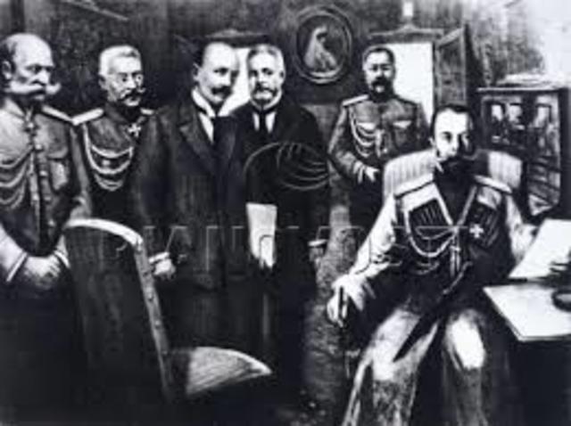 Russian Czar Nicholas II abdicates