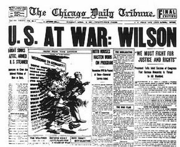 The U.S. enters World War I