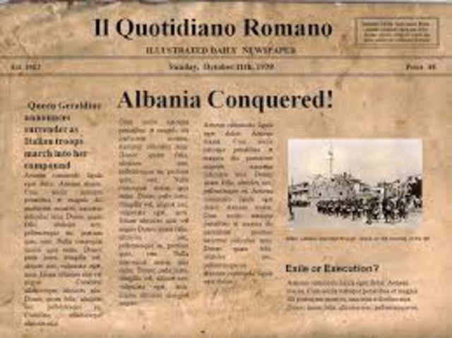Mussolini invades Albania