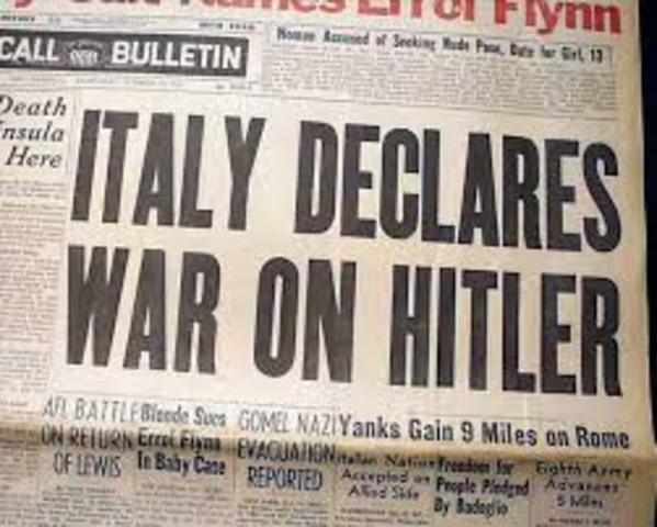Italy Declares war on Germany
