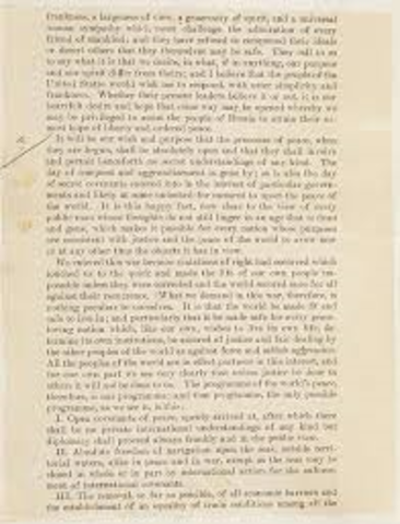 Fourteen Points proposed