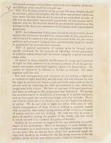 Fourteen Points proposed