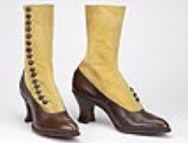 Men's wear inspired button boots with "Louis" heels