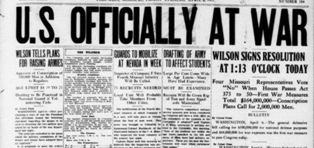 US entry into the World War 1