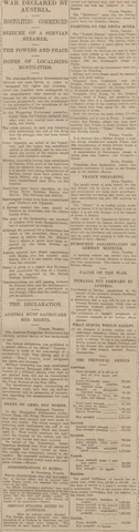 Austria Hungary declares war on Serbia