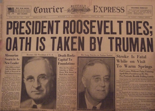 FDR Died/ Harry Truman Became President