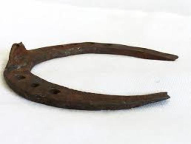 770: Iron horseshoes improve transportation by horse.