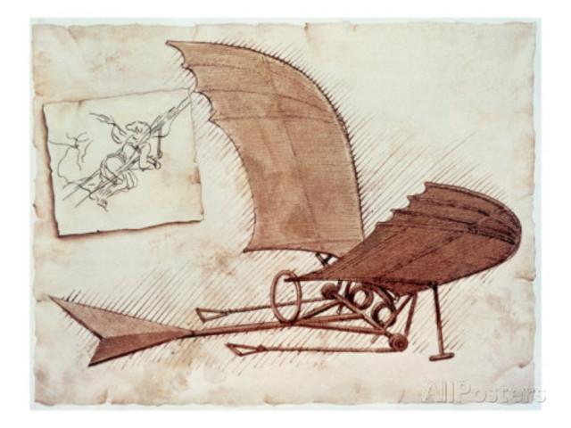 Leonardo da Vinci first to seriously theorize about flying machines - with over 100 drawings that illustrated his theories on flight.