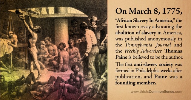 Thomas Paine's African Slavery in America.