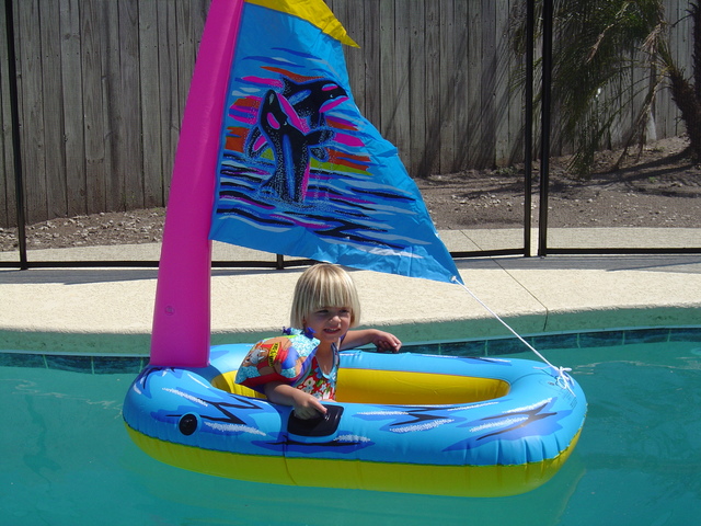 My first time in our new pool..