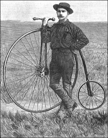 the American Thomas Stevens performs the first bicycle trip around the world