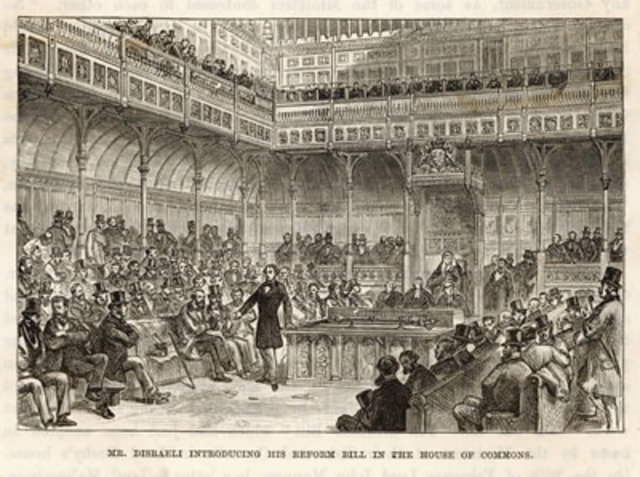 Disraeli introduces his Reform Act to Parliament