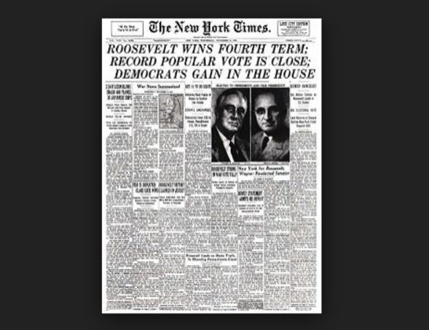 FDR elected to a 4th term