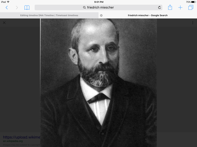 Friedrich Miescher identifies "nuclein"