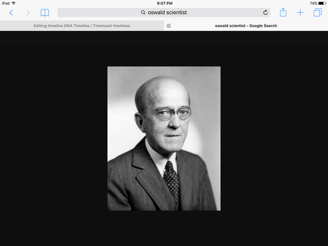 Oswald Avery identifies DNA as the 'transforming principle'