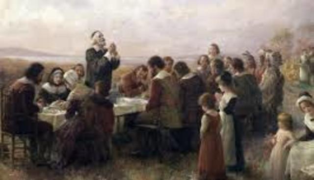 Pilgrims land on Plymouth Rock