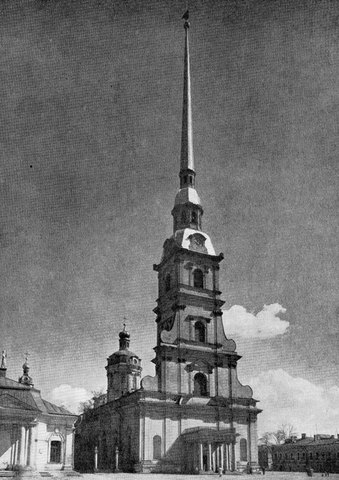 Доменико Трезини. Петропавловский собор в Ленинграде. 1712-1733 гг. Вид с северо-запада.