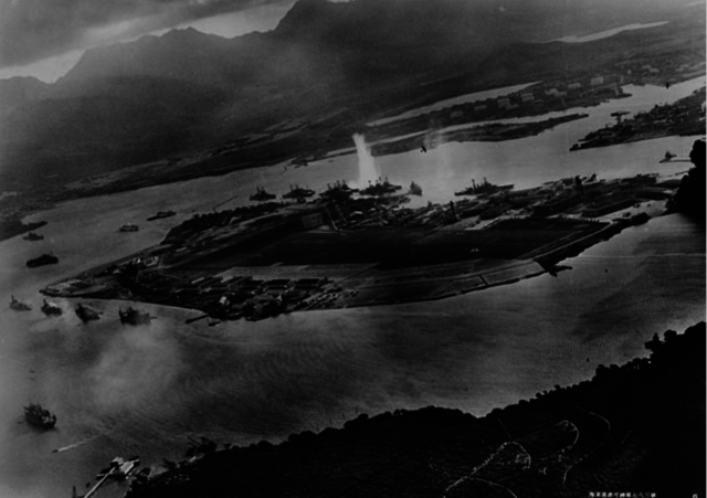 Japan bombs Pearl Harbor