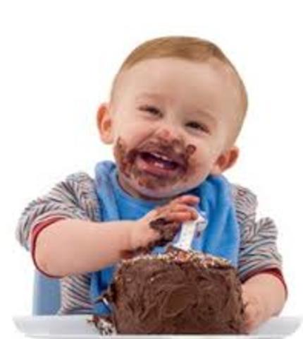First time eating cake