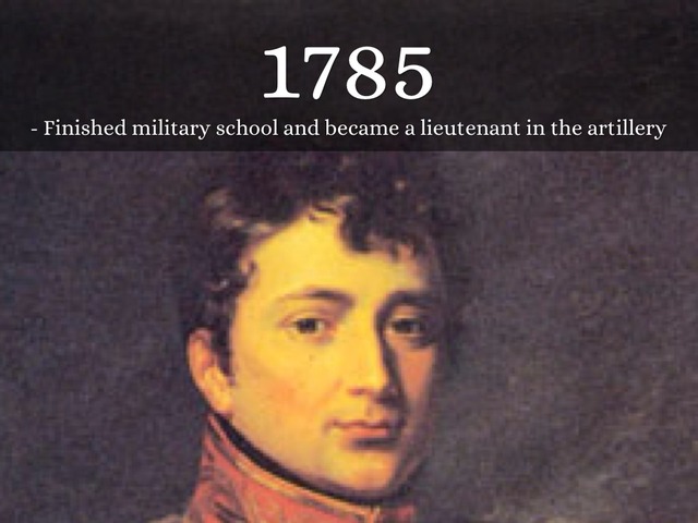 Becomes officer in French artillery