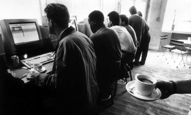 People communicate over a network