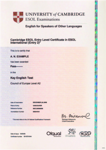Certificación inglés