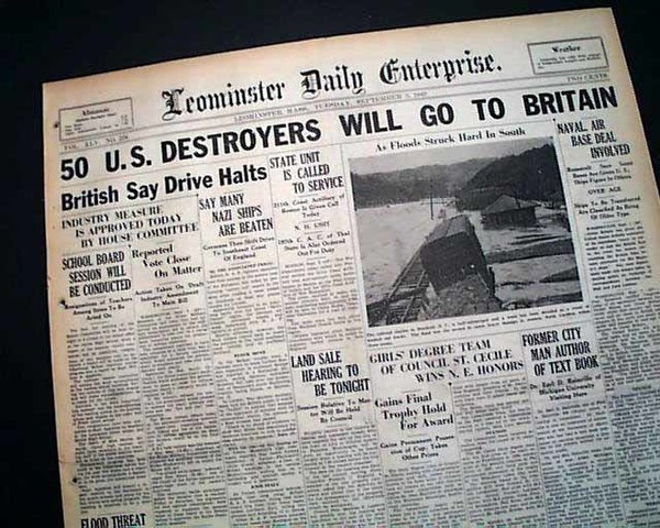 The United States Gives Britain War Supplies.