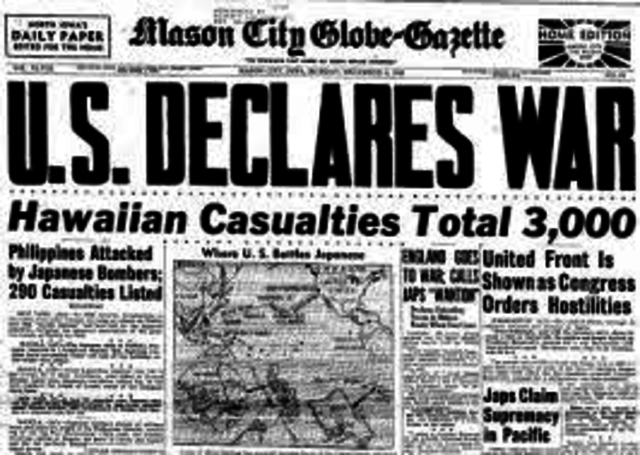 usa declared war on japan and germany