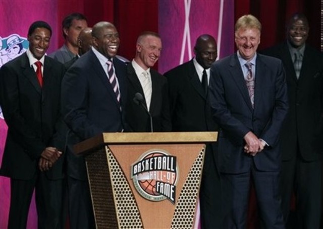 Magic is inducted to the hall of fame.