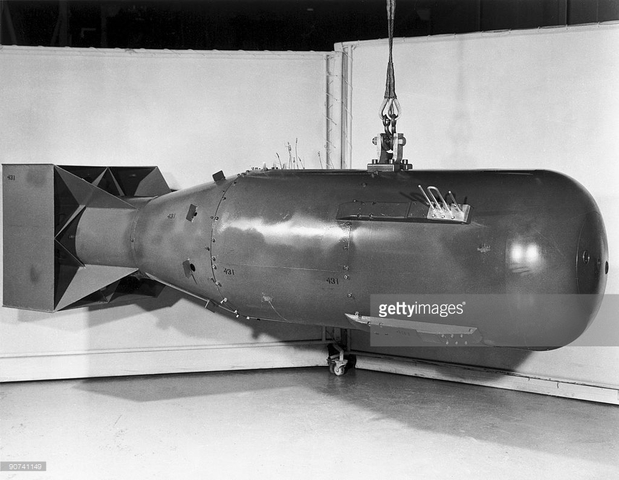 The "Little Boy" bomb, weighing 9,700lbs., was dropped on the Japanese city of Hiroshima, and was the first nuclear weapon used in a war.