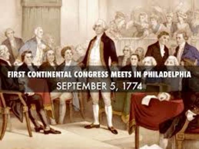 First Continental Congress met in Philadelphia to resolve British conflict