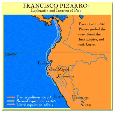 13ª Sep, 1524  1ª Expedición a América del Sur