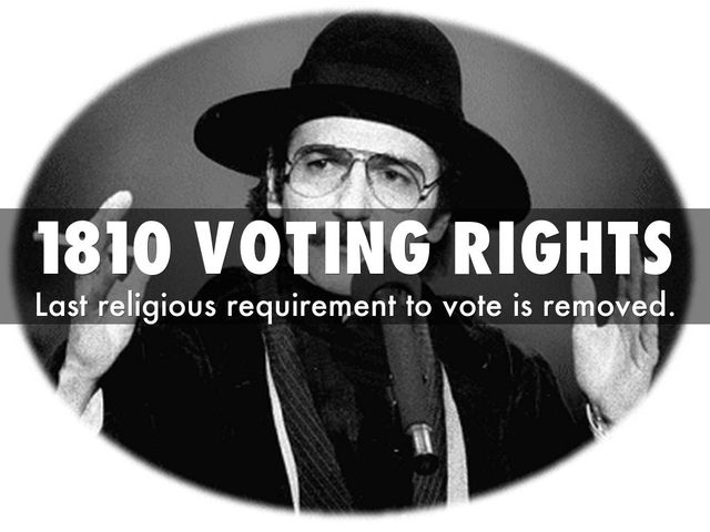 religious requirement removed on voting