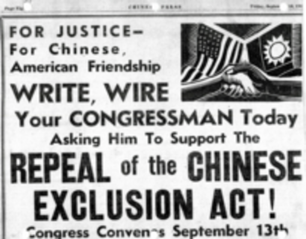 Repealment of Asian Exclusion Acts